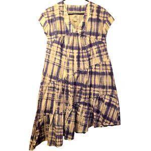 Surfside Supply asymmetrical hem heron plaid dress size small NWT